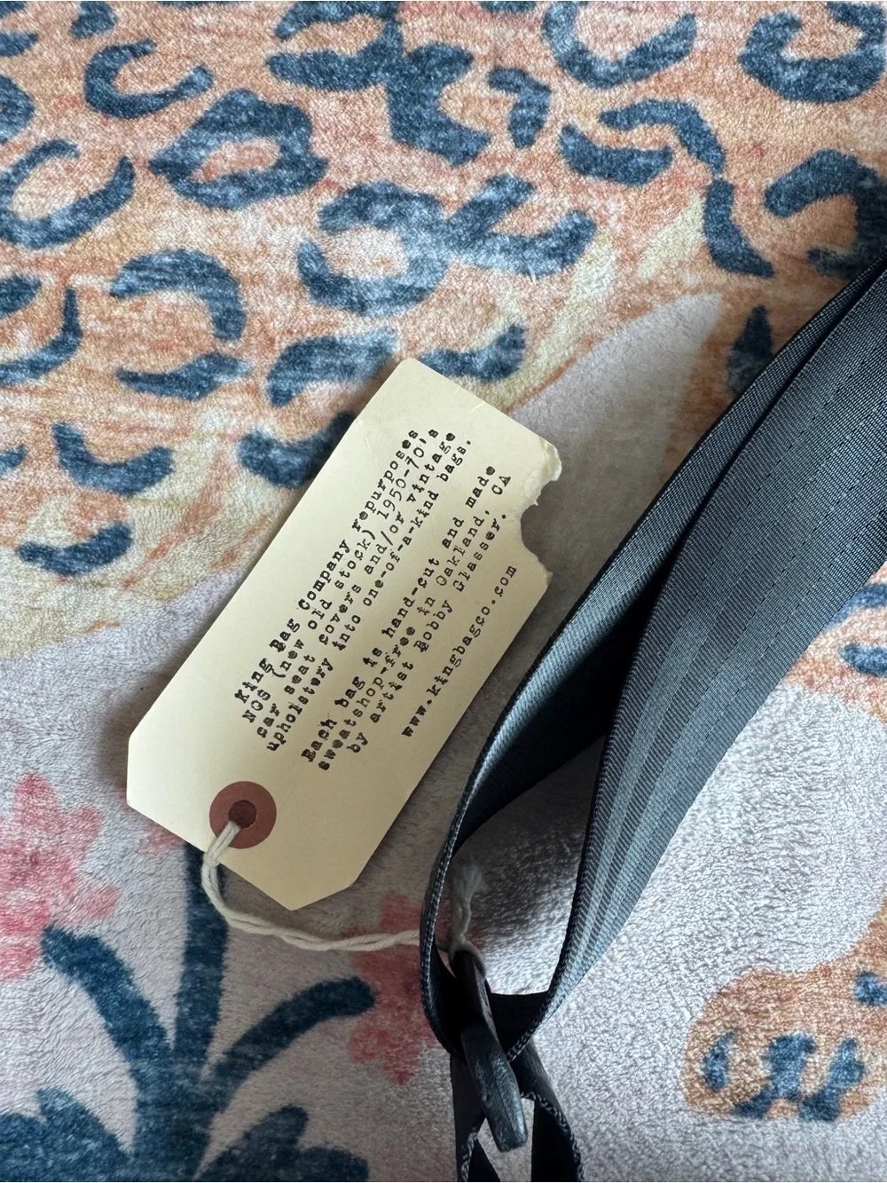 Vintage-Inspired Blue & Red Crossbody Bag